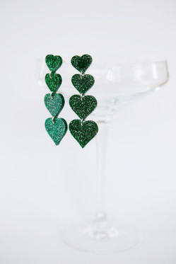 Sydänketju, vihreä (nappi)