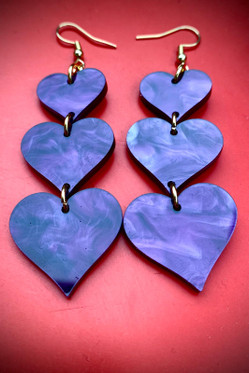 Sydänketju, marmoroitu violetti