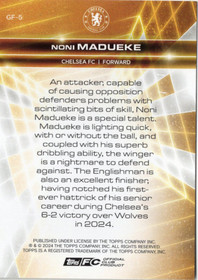 Noni Madueke 2024-25 Topps Chelsea Fan Set - Golden Future Black /50 #GF-5