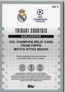 Thibaut Courtois 2024-25 Topps Match Attax UEFA Club Comp. - UCL Champion Memento Relic #UCLC-TC