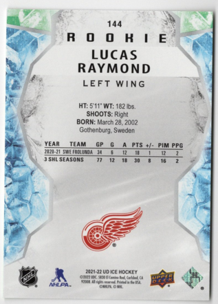 Lucas Raymond 2021-22 Upper Deck Ice - Green #144