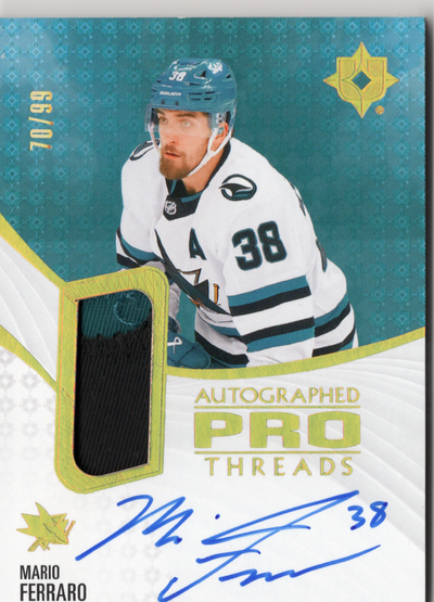 2023-24 Upper Deck Ultimate Collection - Pro Threads #PT-FE Mario Ferraro AU, MEM, SN99