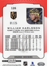 2022-23 O-Pee-Chee Platinum - Orange Checkers #126 William Karlsson SN25