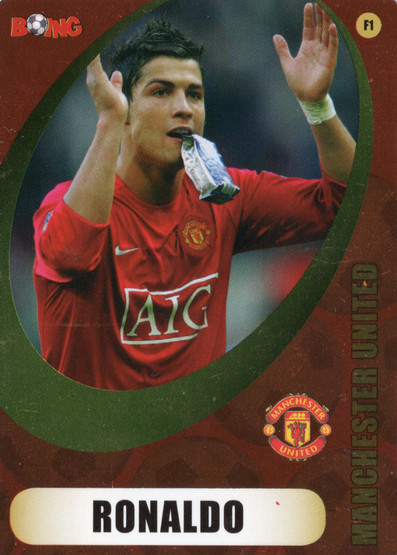 2009 Boing Superstars Finnish Promos #F1 Cristiano Ronaldo, foil hiukan kulunut reunoista