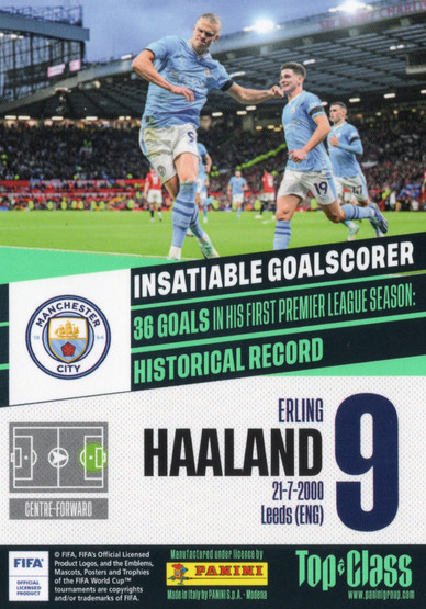  2024 Panini Top Class Unbeatable Green Light #262 Erling Haaland UNB
