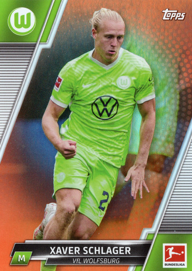 2021-22 Topps Bundesliga Orange Foilboard #171 Xaver Schlager SN25