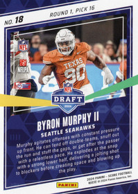 2024 Panini Score NFL Draft #18 Byron Murphy II