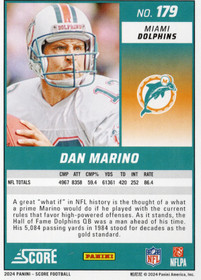 2024 Panini Score #179 Dan Marino