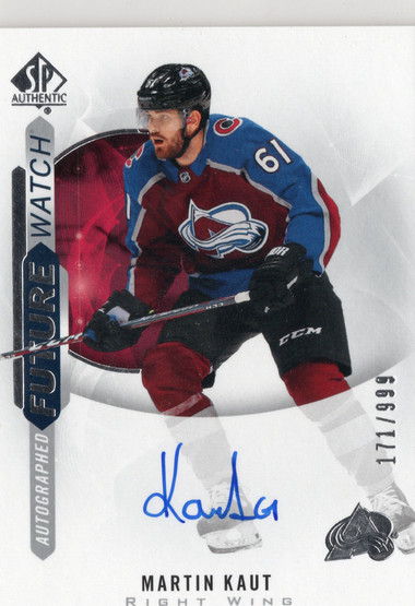 2020-21 SP Authentic #171 Martin Kaut AFW AU SN999 PR949