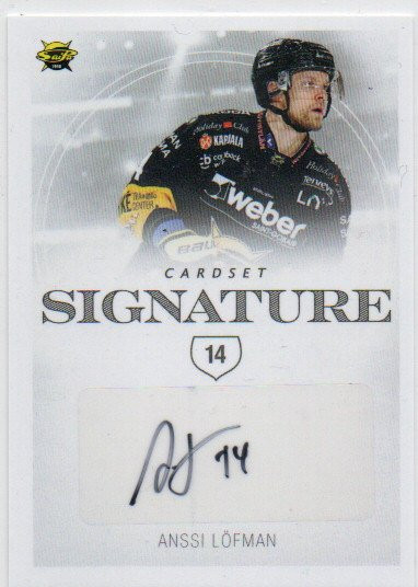2019-20 Cardset Anssi Löfman Signature /125