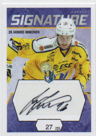 2021-22 Cardset Jarkko Immonen Signature /125