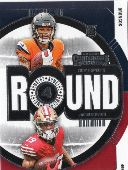 2024 Panini Contenders Round Numbers #15 Troy Franklin / Jacob Cowing RC
