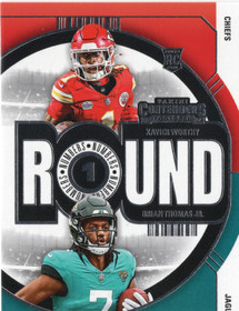 2024 Panini Contenders Round Numbers #7 Xavier Worthy / Brian Thomas Jr. RC