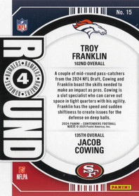 2024 Panini Contenders Round Numbers #15 Troy Franklin / Jacob Cowing RC