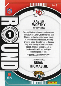 2024 Panini Contenders Round Numbers #7 Xavier Worthy / Brian Thomas Jr. RC