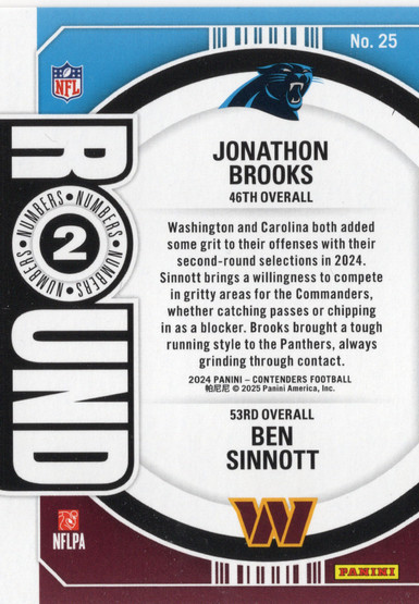 2024 Panini Contenders Round Numbers #25 Jonathon Brooks / Ben Sinnott RC
