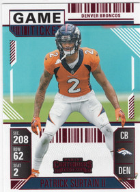 2024 Panini Contenders Game Ticket Red #30 Patrick Surtain II