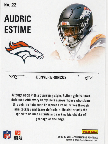 2024 Panini Contenders Rookie Stallions #22 Audric Estime