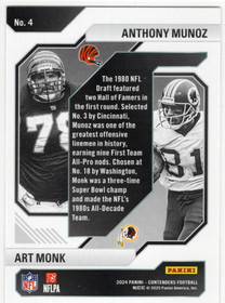 2024 Panini Contenders Historic Draft Class Contenders #4 Anthony Munoz / Art Monk