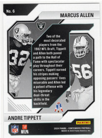 2024 Panini Contenders Historic Draft Class Contenders #6 Marcus Allen / Andre Tippett