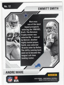 2024 Panini Contenders Historic Draft Class Contenders Red #12 Emmitt Smith / Andre Ware