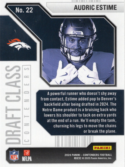 2024 Panini Contenders Draft Class Contenders #22 Audric Estime
