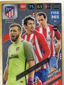 2017-18 Panini Adrenalyn XL FIFA 365 #444 Oblak / Savic / Godin DW