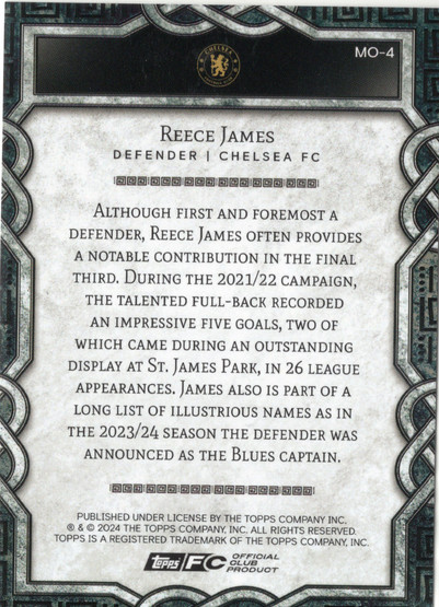 2024-25 Topps Chelsea Fan Set Monolith #MO4 Reece James