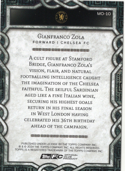 2024-25 Topps Chelsea Fan Set Monolith #MO10 Gianfranco Zola