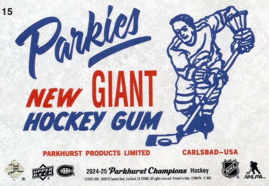 2024-25 Parkhurst Champions 1953-54 Retros Jumbo Gum Back #15 Serge Savard