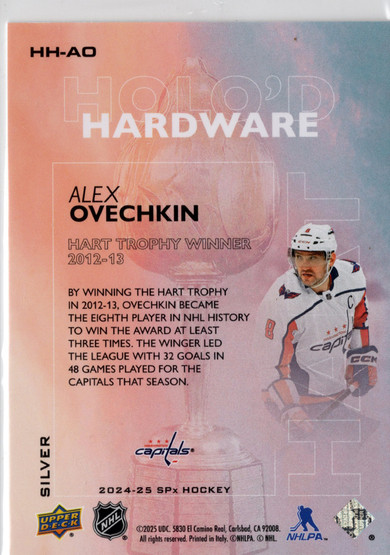 2024-25 SPx Holo´d Hardware #HHAO Alex Ovechkin