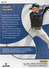 2021 Panini Chronicles Revolution #37 Freddie Freeman
