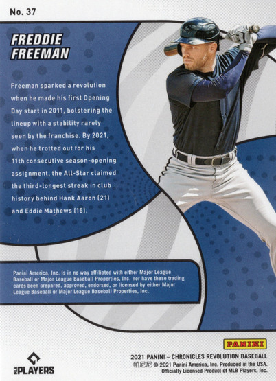 2021 Panini Chronicles Revolution #37 Freddie Freeman