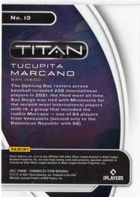 2021 Panini Chronicles Titan #19 Tucupita Marcano RC