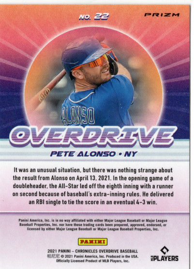 2021 Panini Chronicles Overdrive Building Blocks #22 Pete Alonso