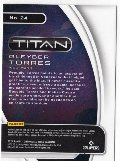 2021 Panini Chronicles Titan #24 Gleyber Torres