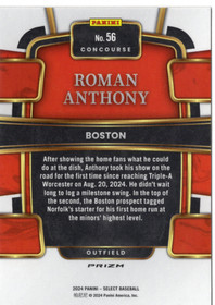 2024 Panini Select Red and Blue Prizms #56 Roman Anthony RC