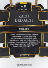 2024 Panini Select Red and Blue Prizms #98 Zach DeLoach RC