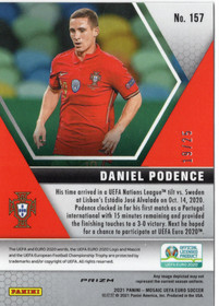 2021 Panini Mosaic UEFA Euro 2020 White Circles #157 Daniel Podence RC, SN25