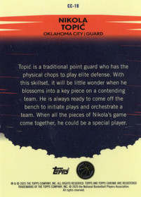 2024-25 Topps Chrome Countdown Complete Blue Basketball Refractor #CC19 Nikola Topic RC