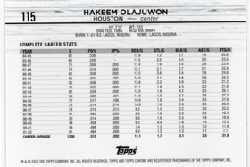 2024-25 Topps Chrome Blue Basketball Refractor #115 Hakeem Olajuwon