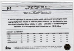 2024-25 Topps Chrome Blue Basketball Refractor #144 Trey Murphy III