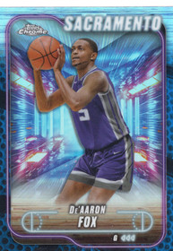 2024-25 Topps Chrome Blue Basketball Refractor #109 De'Aaron Fox