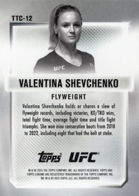 2025 Topps Chrome UFC Top of the Class #TTC12 Valentina Shevchenko