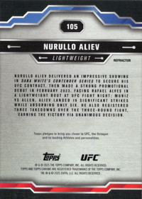 2025 Topps Chrome UFC Refractor #105 Nurullo Aliev RC