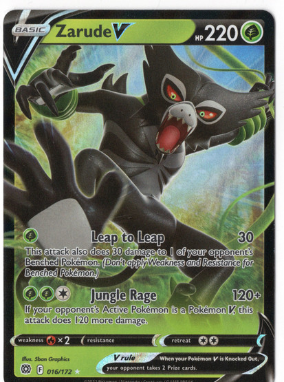 Pokemon Zarude V 016/172 Brilliant Stars Ultra Rare