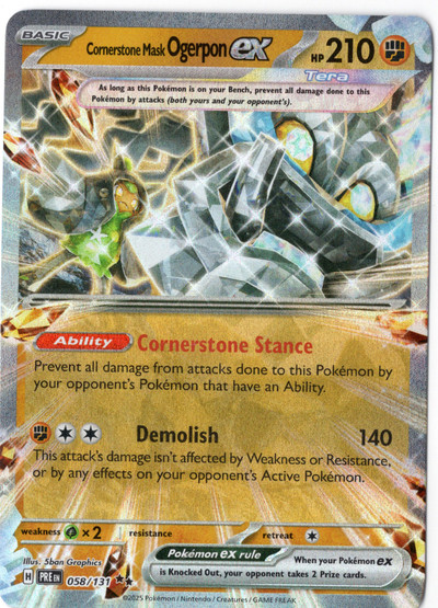 Pokemon Cornerstone Mask Ogerpon ex 058/131 Prismatic Evolutions Double Rare
