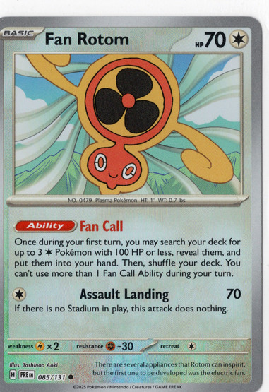 Pokemon Fan Rotom 085/131 Prismatic Evolutions Reverse Holo