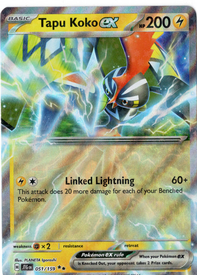 Pokemon Tapu Koko ex 051/159 Journey Together Double Rare