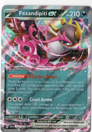 Pokemon Fezandipiti ex 038/064 Shrouded Fable Double Rare